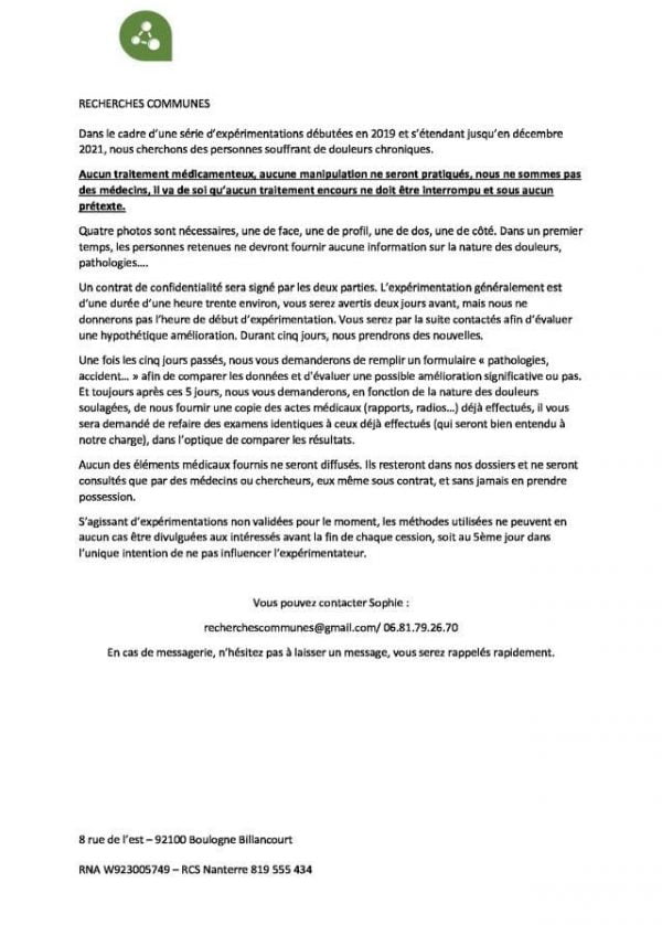 thérapies non conventionnelles recherche de volontaires thérapies non conventionnelles recherche de volontaires