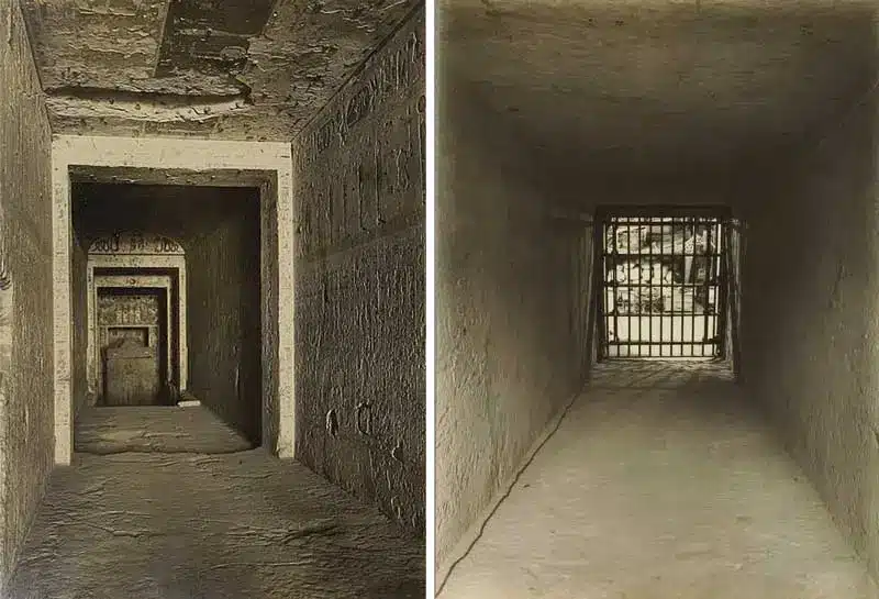 Photo des couloirs désensablés du tombeau de Toutankhamon.