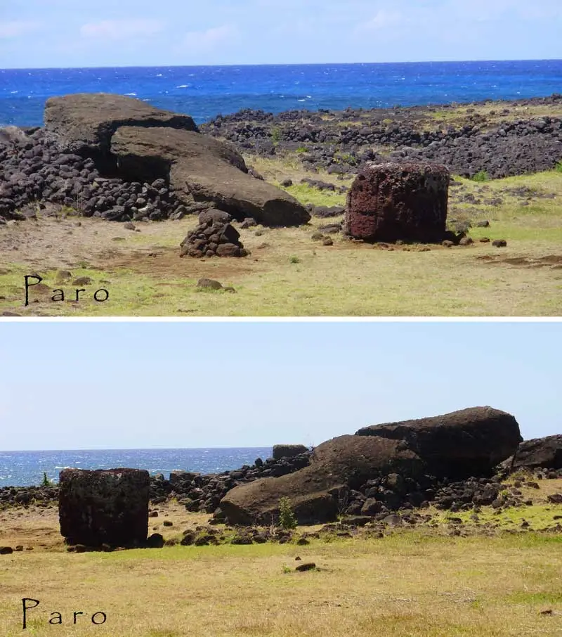 Moai-Paro Paro le plus imposant Mohaï dressé de l'île de Paques